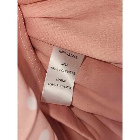 VICI Polka Dot Pleated Midi Sundress Pink White Women’s Size Medium - Picture 9 of 11